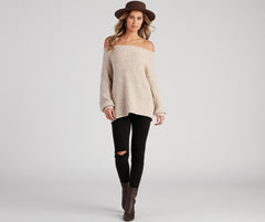 Cozy Chic Off The Shoulder Sweater Ins Street