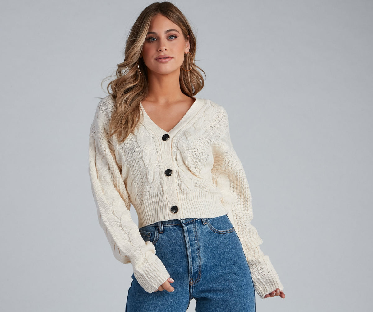 Cold Weather Cable Knit Cardigan Ins Street