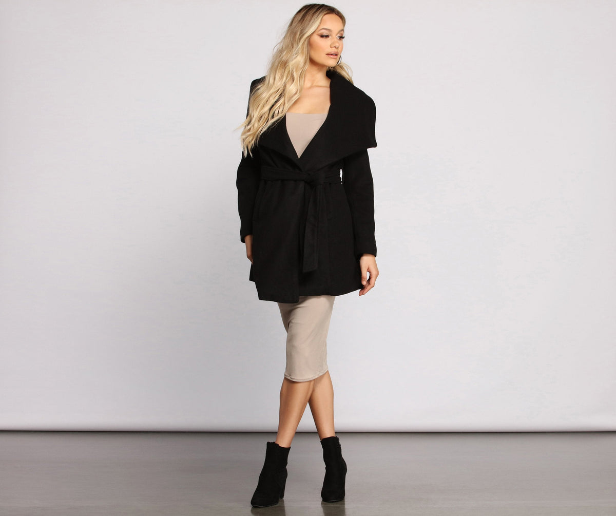 So Fab Fleece Belted Trench Coat Ins Street