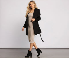 So Fab Fleece Belted Trench Coat Ins Street