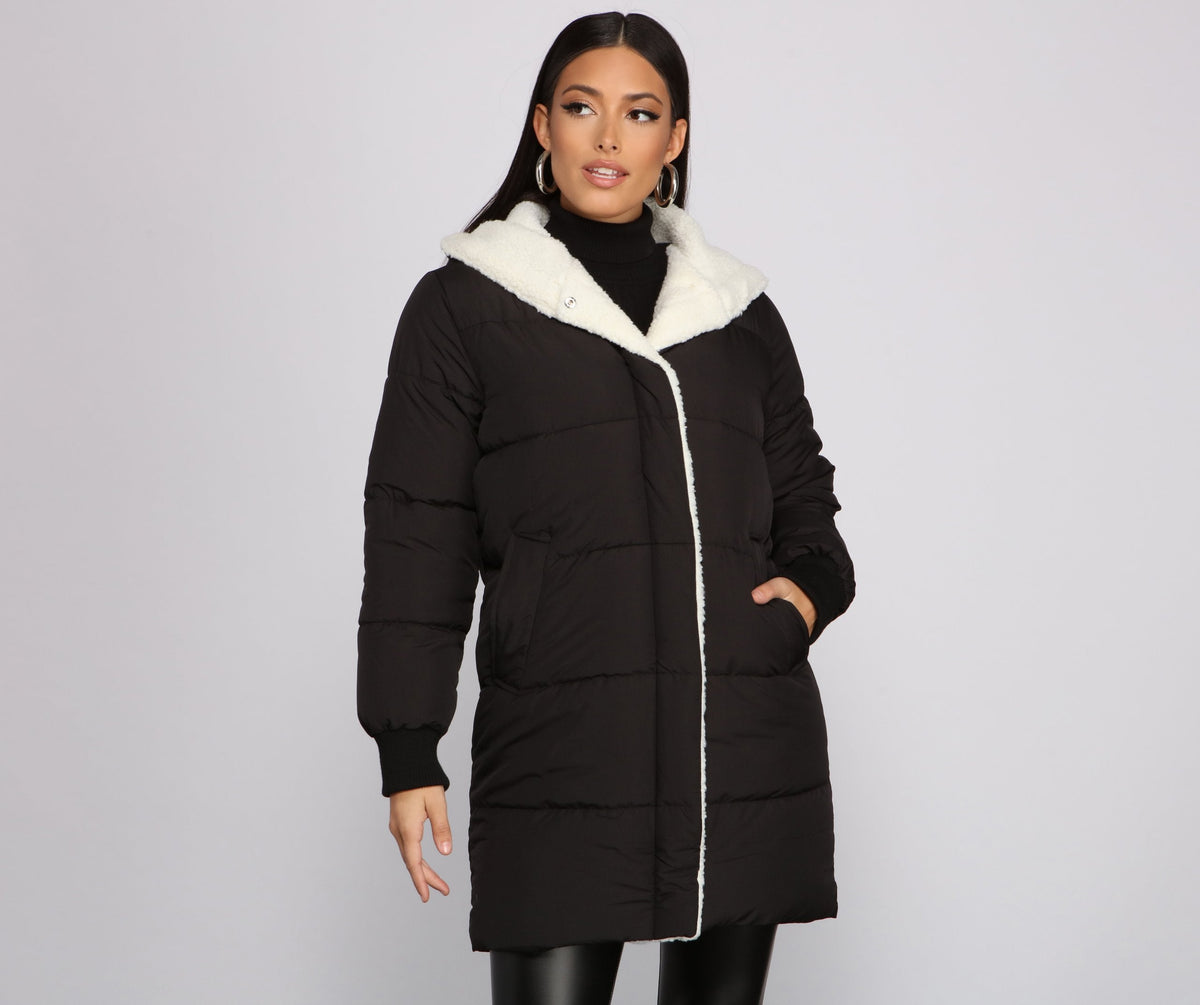 Cozy Up Long Line Puffer Jacket Ins Street