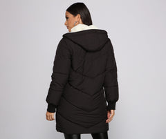 Cozy Up Long Line Puffer Jacket Ins Street