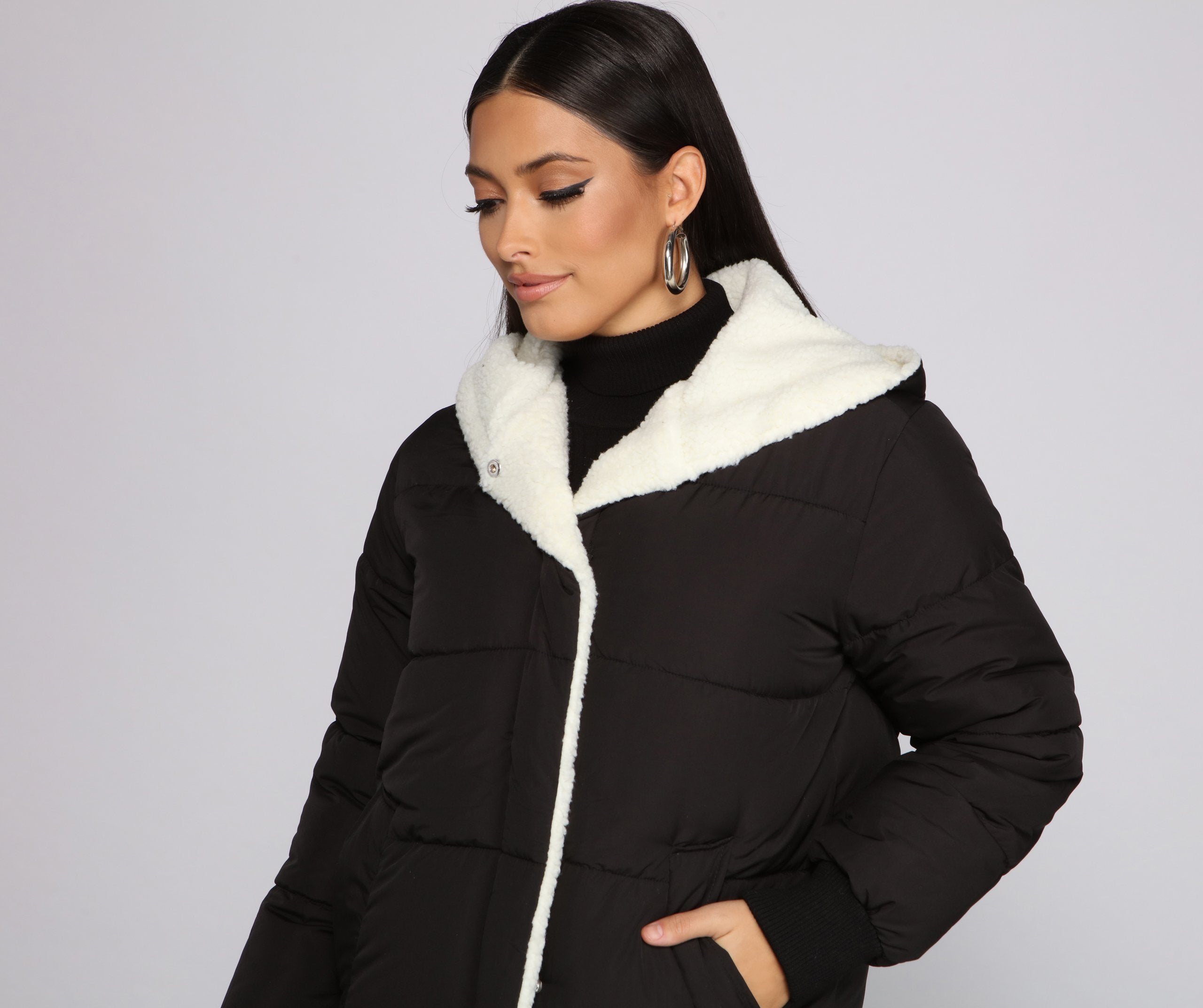 Cozy Up Long Line Puffer Jacket Ins Street