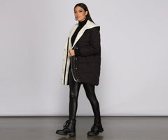 Cozy Up Long Line Puffer Jacket Ins Street