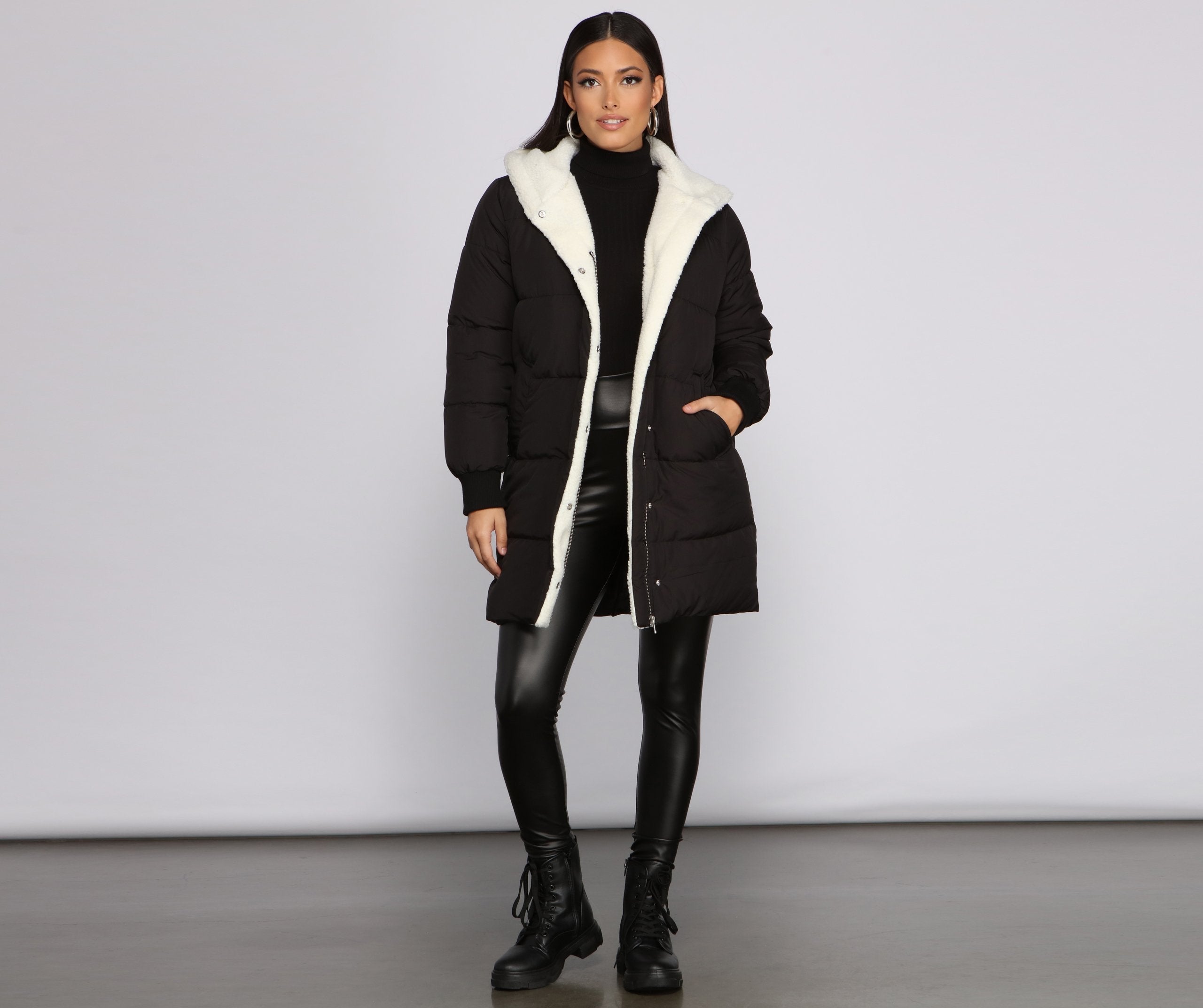 Cozy Up Long Line Puffer Jacket Ins Street