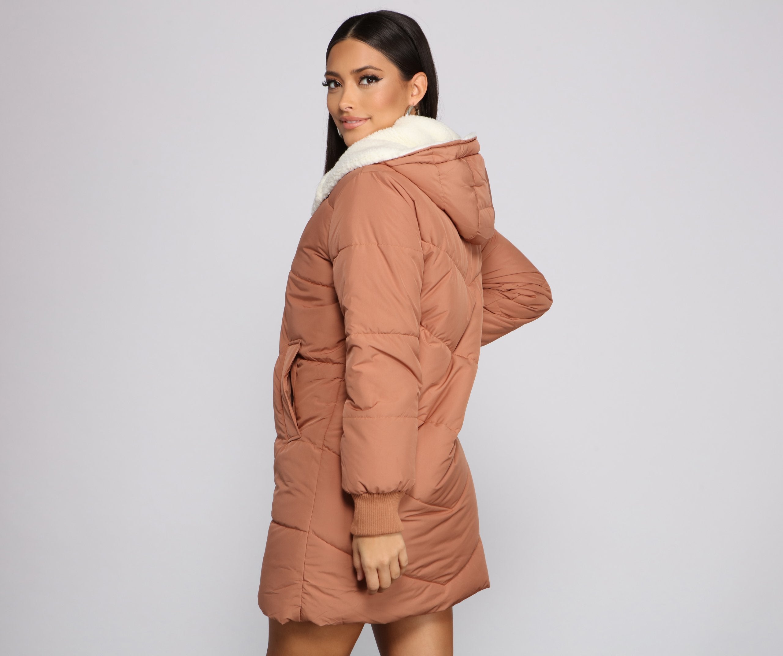 Cozy Up Long Line Puffer Jacket Ins Street