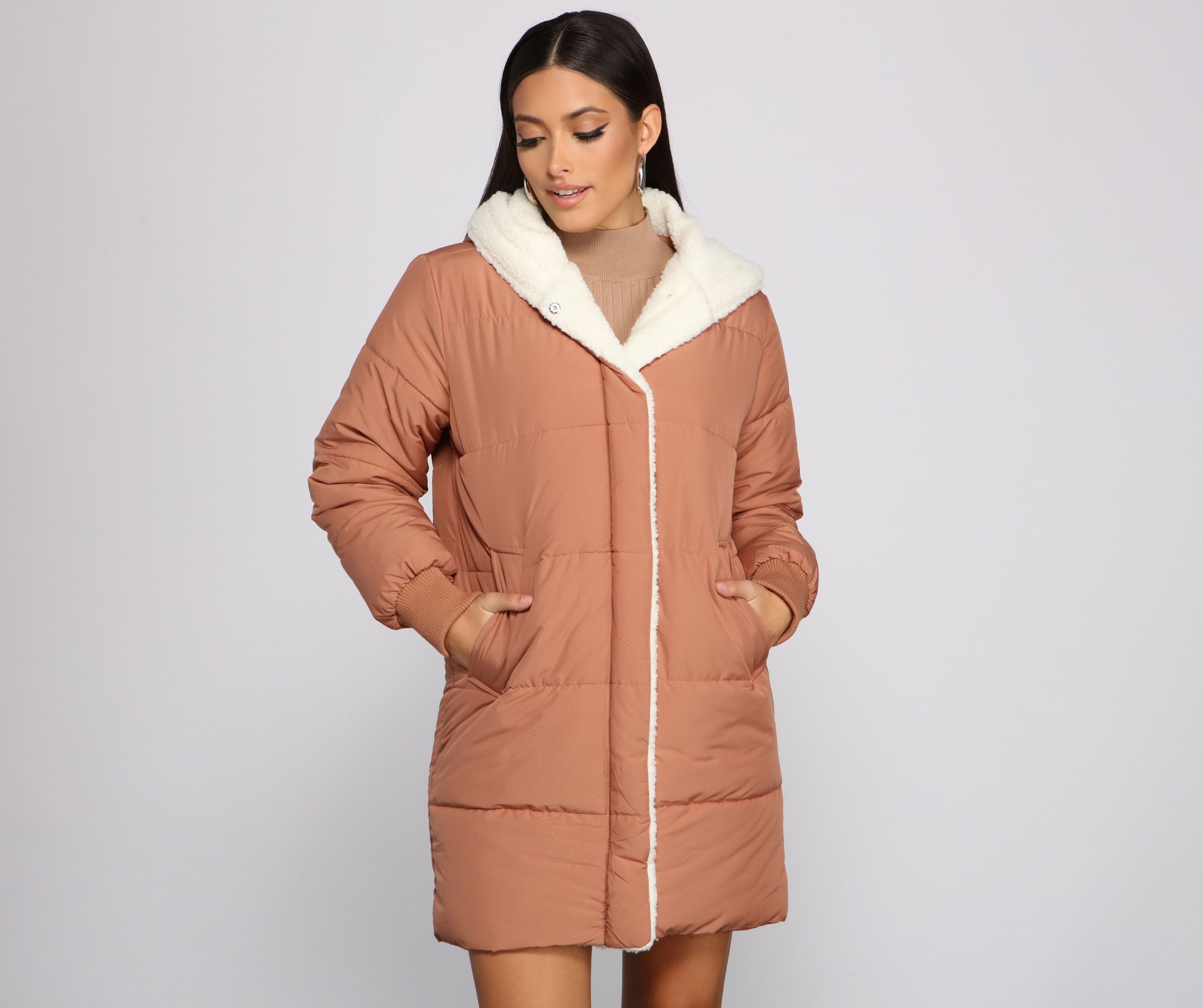 Cozy Up Long Line Puffer Jacket Ins Street