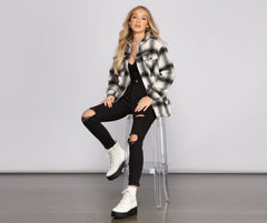 Cozy Plaid Sherpa Lined Shacket Ins Street