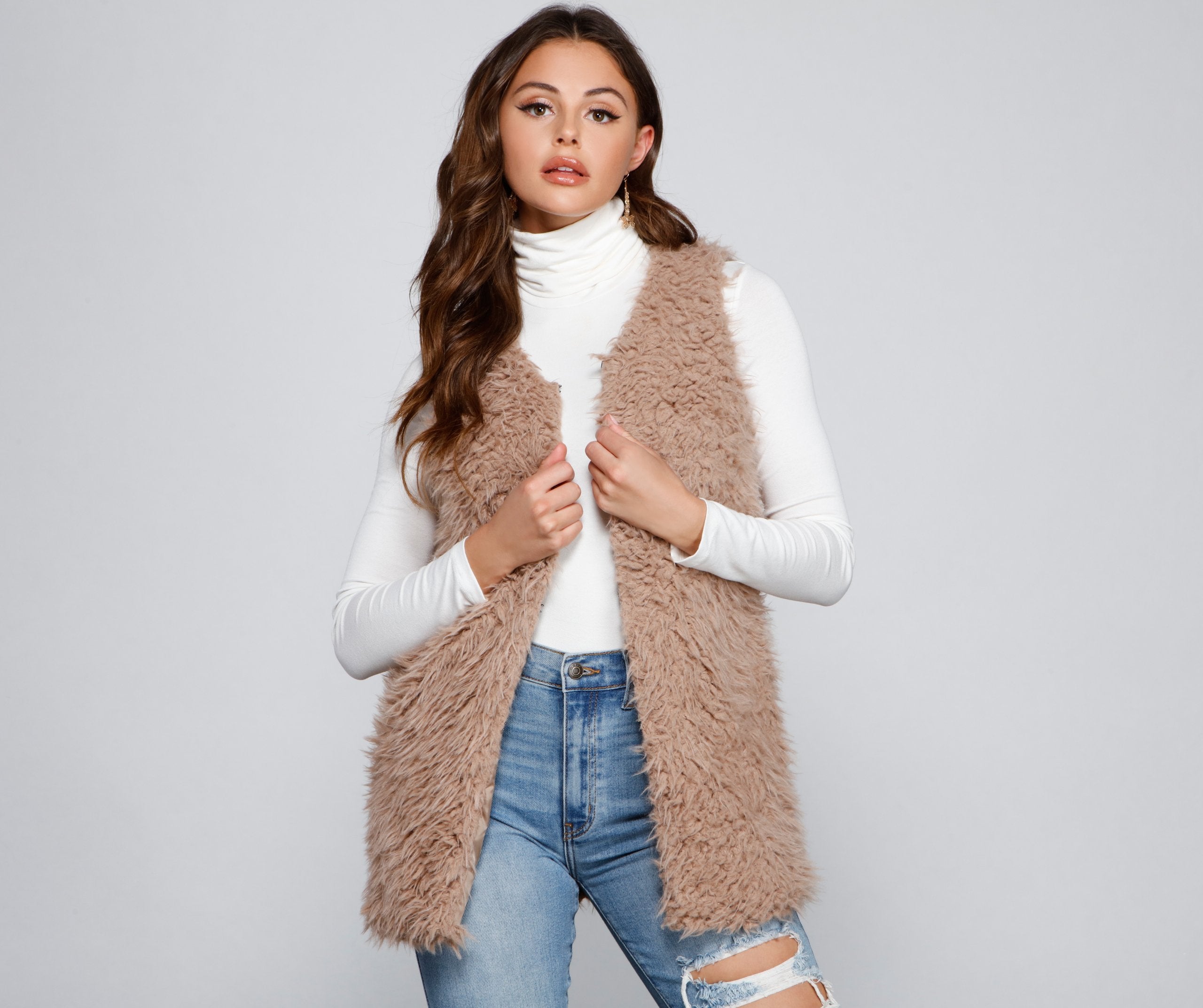 So Extra Faux Fur Vest Ins Street