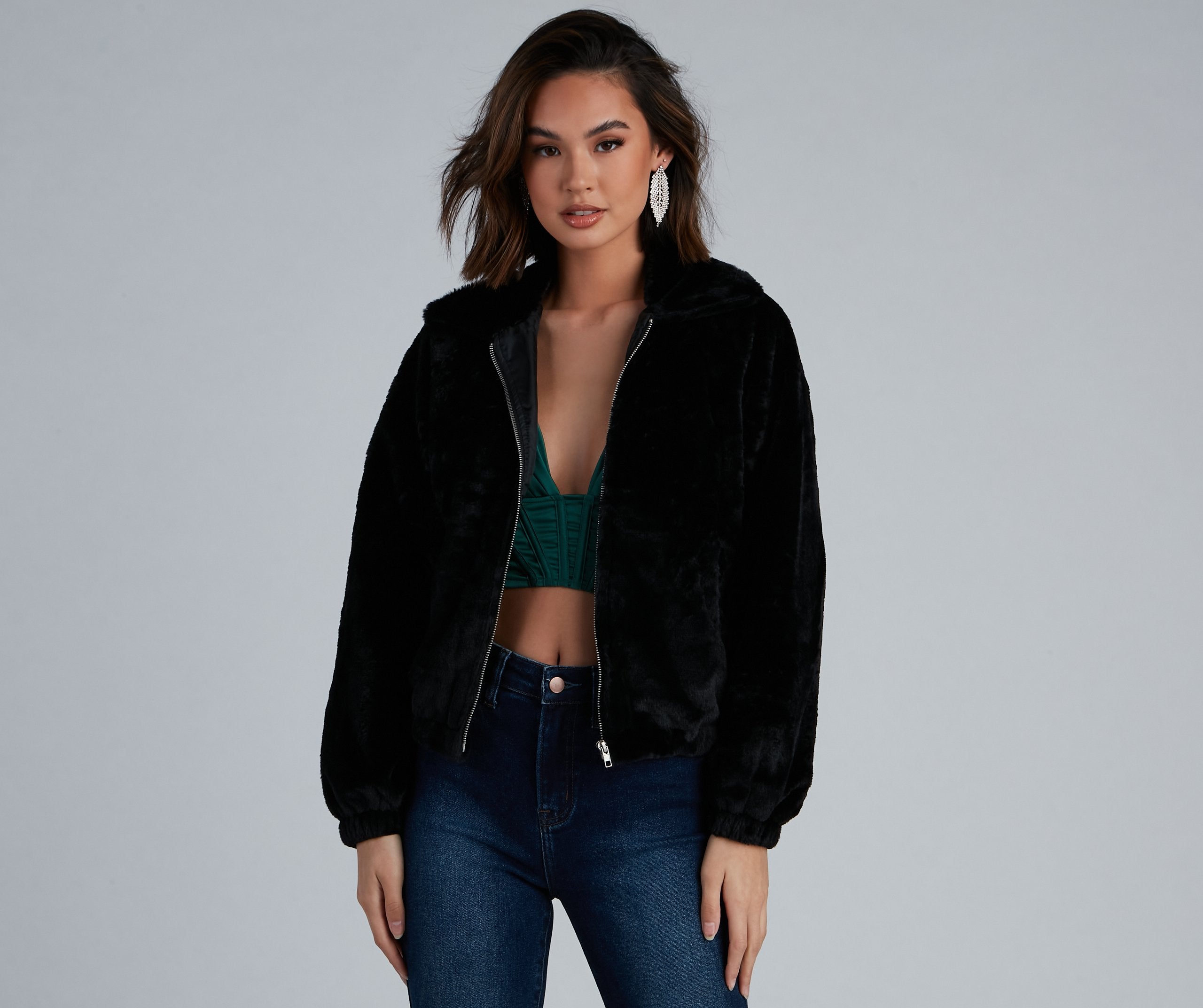 Cuddle Up Faux Fur Bomber Jacket Ins Street