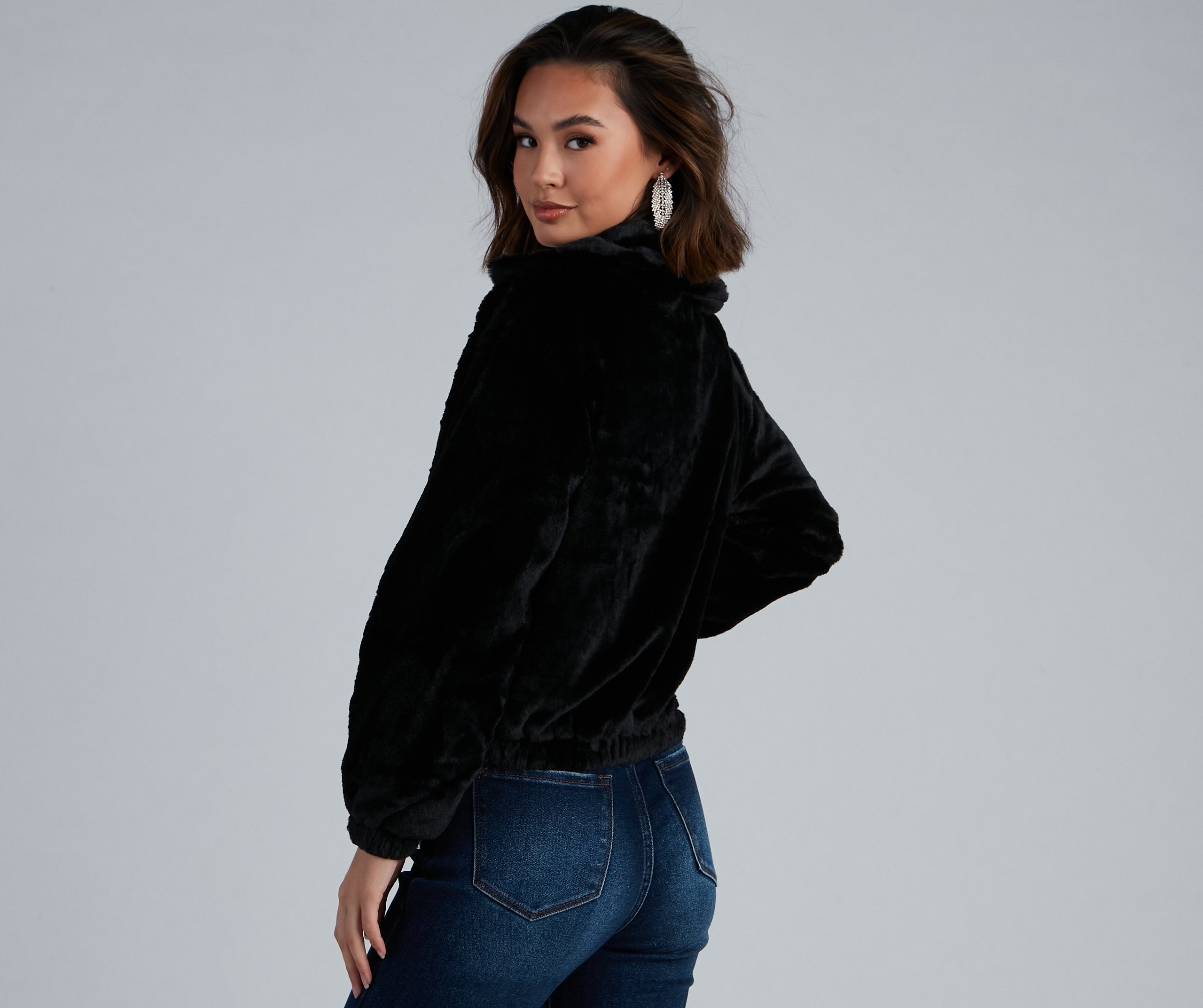 Cuddle Up Faux Fur Bomber Jacket Ins Street