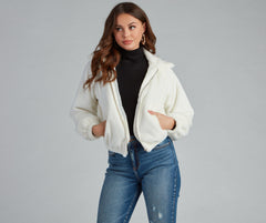 Cuddle Up Faux Fur Bomber Jacket Ins Street