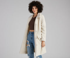 Cozy Season Long Sherpa Coat ladies-street