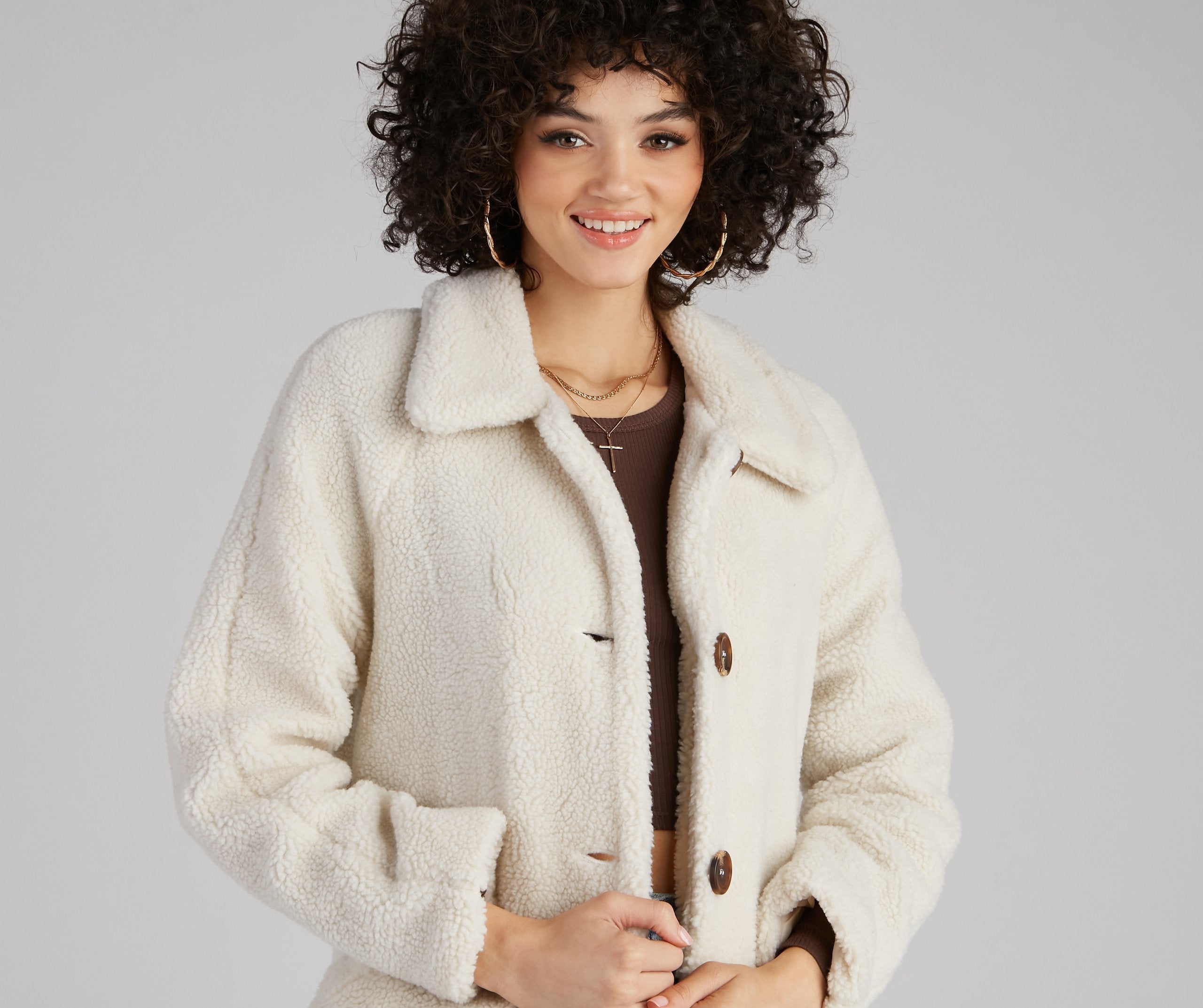 Cozy Season Long Sherpa Coat ladies-street