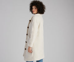 Cozy Season Long Sherpa Coat ladies-street