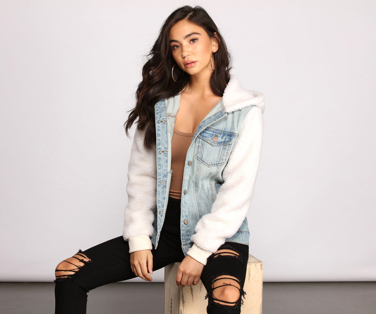 Cozy Casual Vibe Sherpa Denim Jacket Ins Street