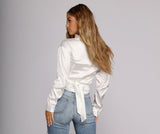Smooth Moves Satin Crop Blouse Ins Street