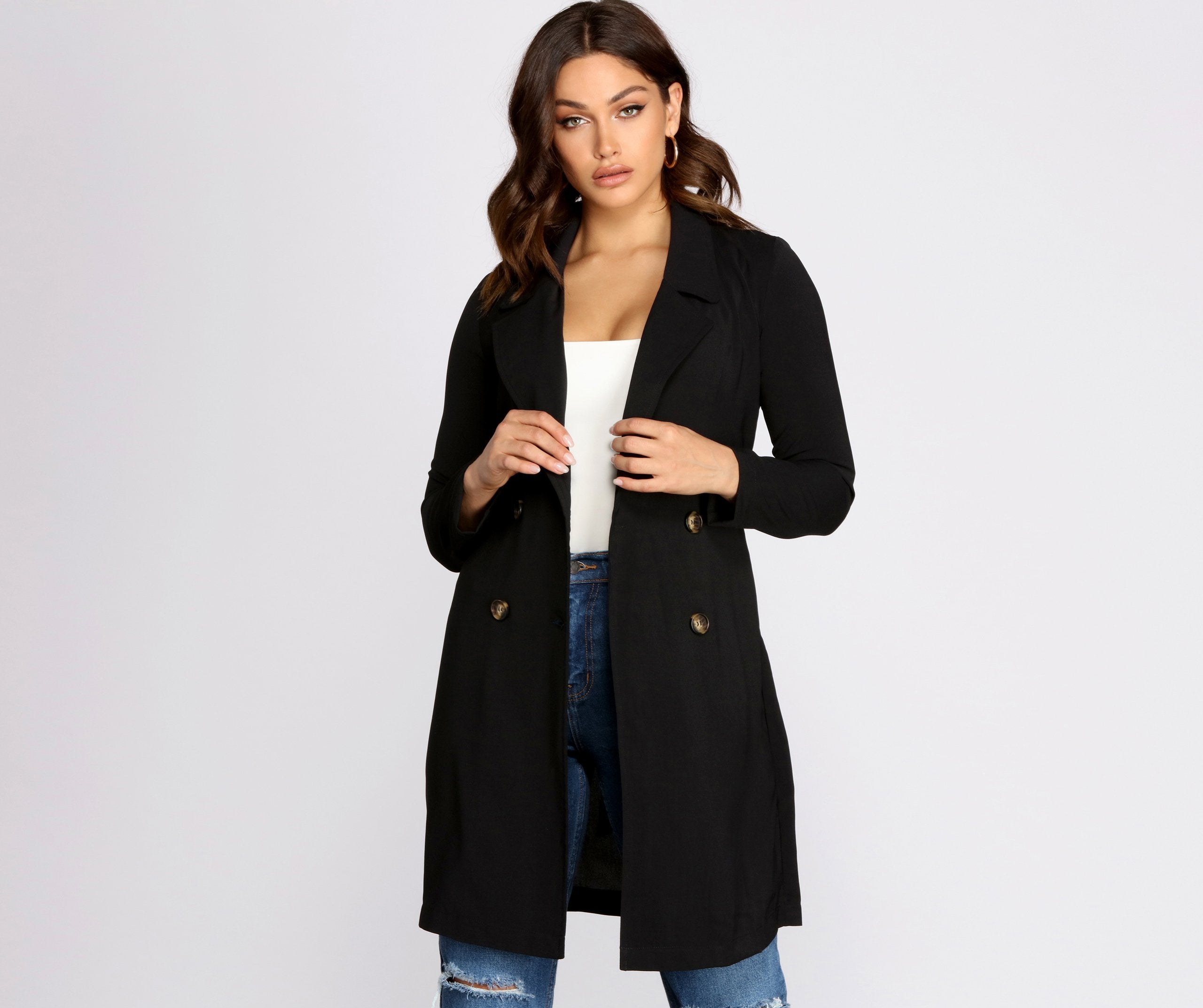 Cosmopolitan Chic Belted Trench Coat Ins Street