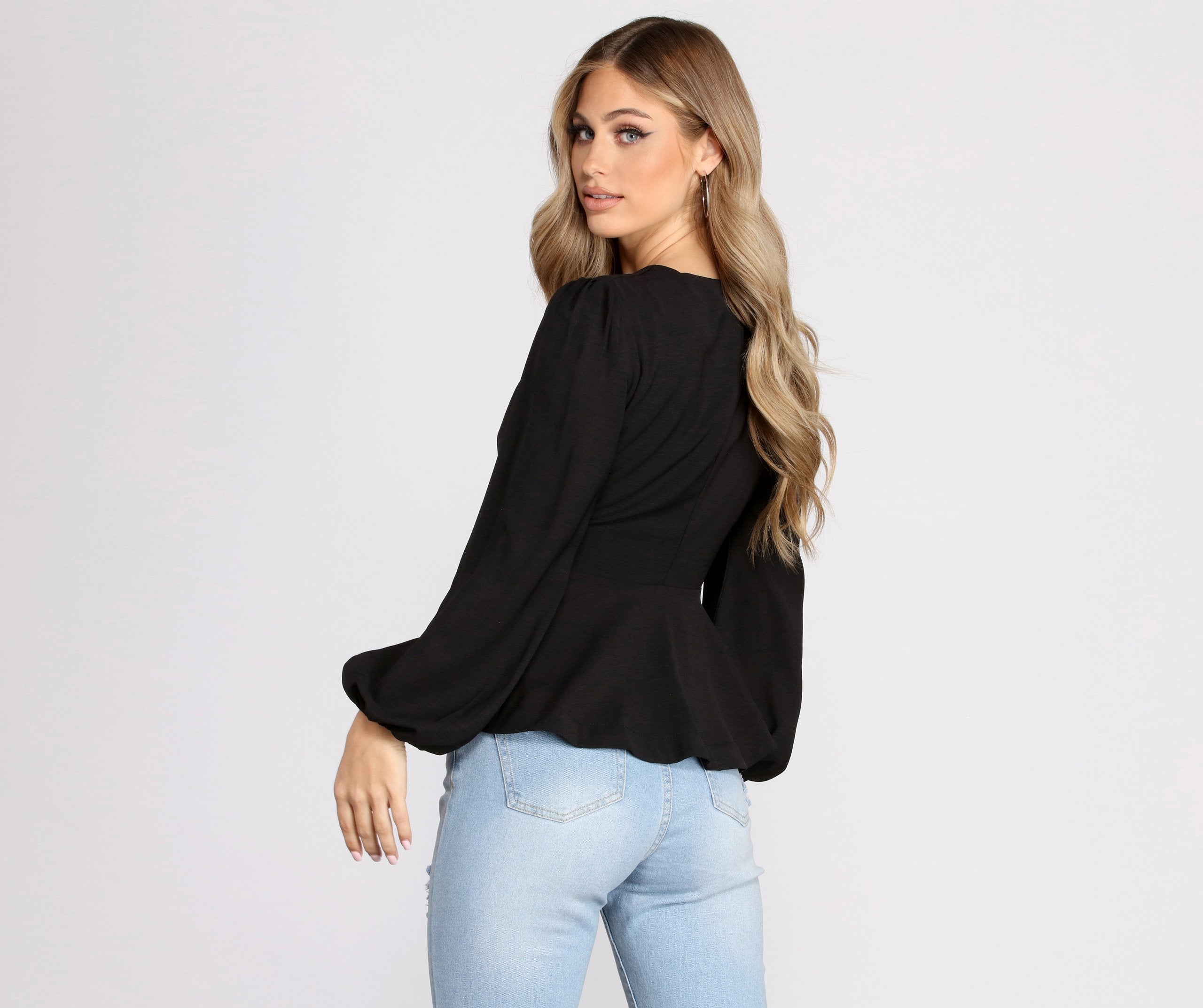 Simply Irresistible Zip Front Ruffled Blouse Ins Street