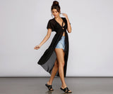 Sheer Appeal Chiffon High Low Duster Ins Street