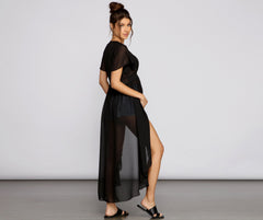 Sheer Appeal Chiffon High Low Duster Ins Street