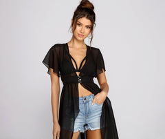 Sheer Appeal Chiffon High Low Duster Ins Street