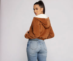 Corduroy Cutie Cropped Sherpa Jacket Ins Street