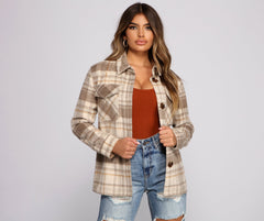 Cozy Plaid Oversized Shacket Ins Street