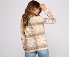 Cozy Plaid Oversized Shacket Ins Street