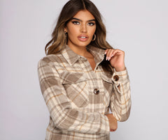 Cozy Plaid Oversized Shacket Ins Street