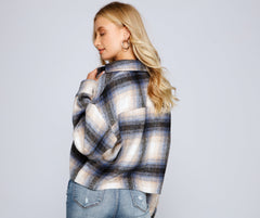 Cozy Vibes Plaid Shacket Ins Street