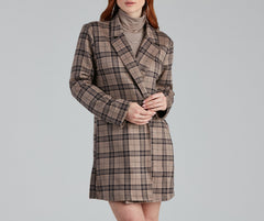 Clueless In Plaid Faux Suede Trench ladies-street