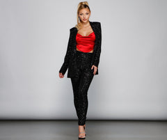 Showtime Chic Sequin Long Blazer Ins Street