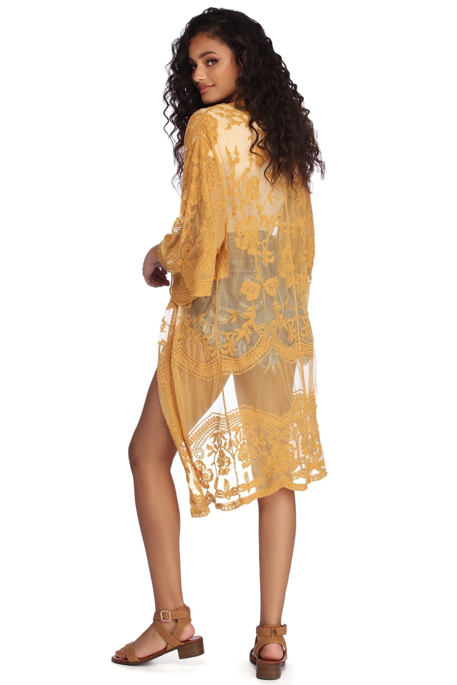 Crochet Babe Lace Kimono Ins Street