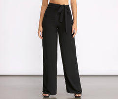 High Waist Tie Waist Linen Pants insstreet