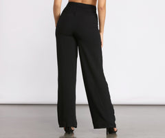 High Waist Tie Waist Linen Pants insstreet