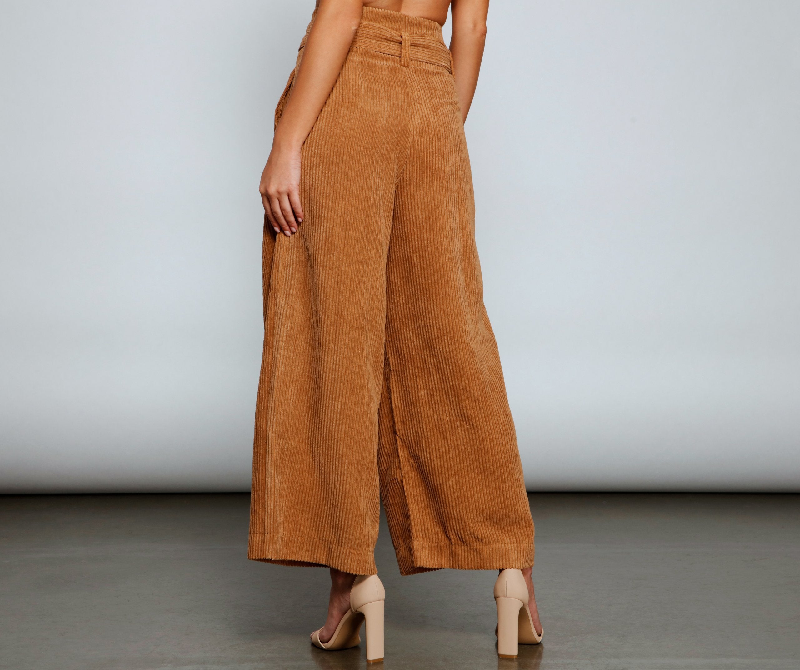 High Waist Flared Corduroy Pants insstreet