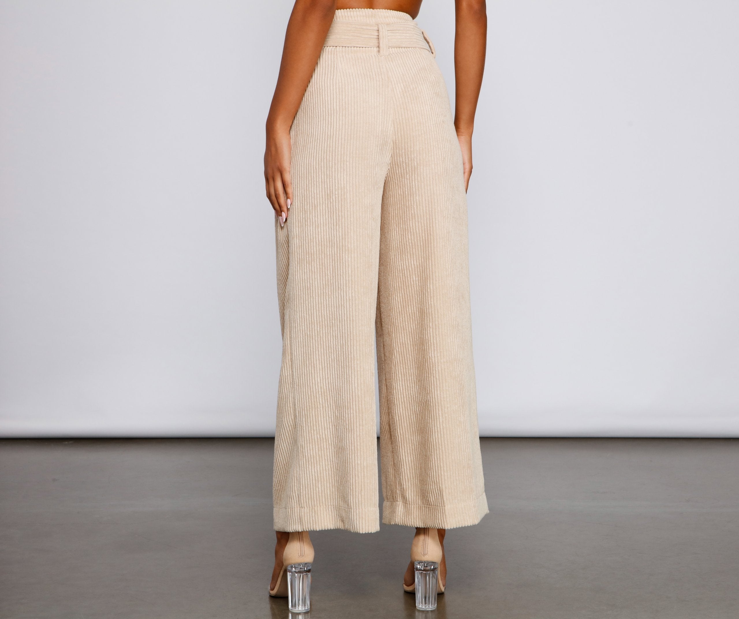 High Waist Flared Corduroy Pants insstreet