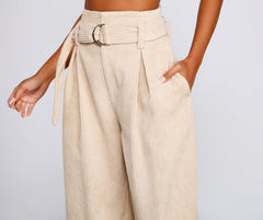 High Waist Flared Corduroy Pants insstreet