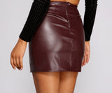 High Waist Faux Leather Mini Skirt insstreet