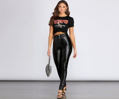 High Waist Faux Leather Skinny Pants insstreet