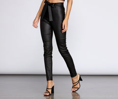 High Waist Faux Leather Skinny Pants insstreet