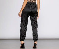 Sleek Satin Joggers Ins Street