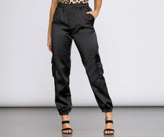 Sleek Satin Joggers Ins Street