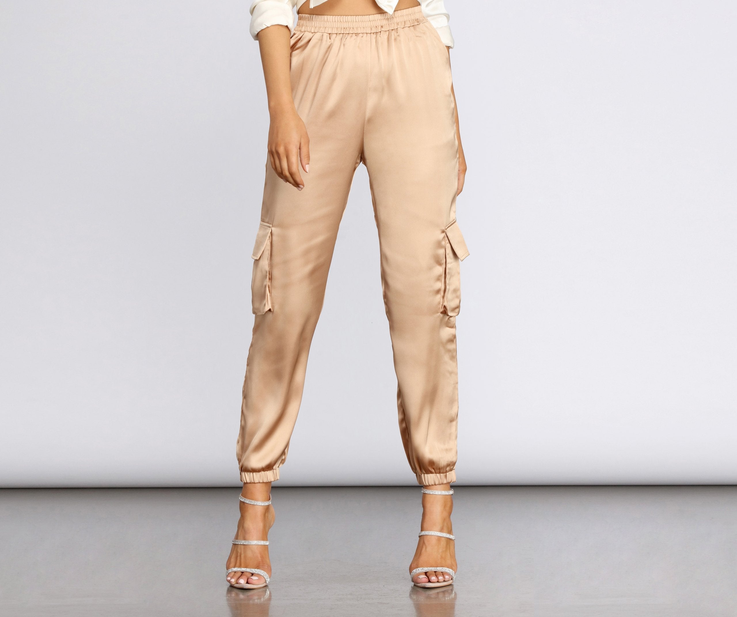 Sleek Satin Joggers Ins Street