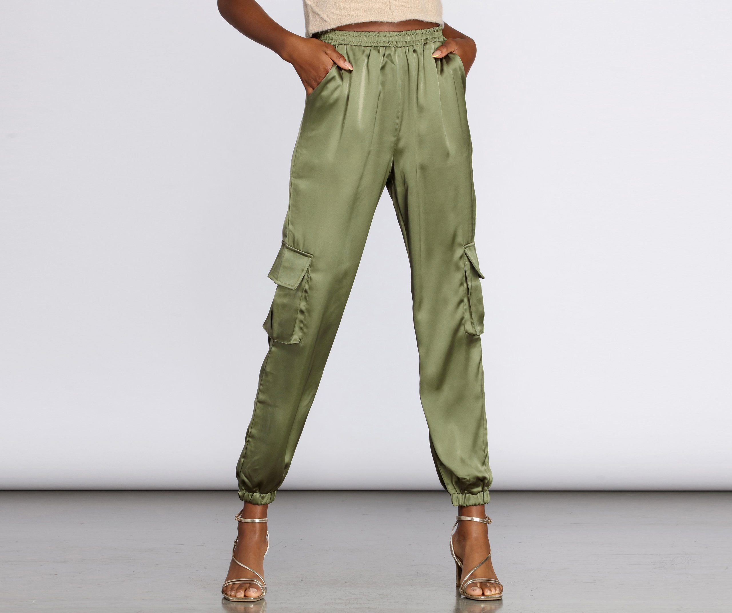 Sleek Satin Joggers Ins Street