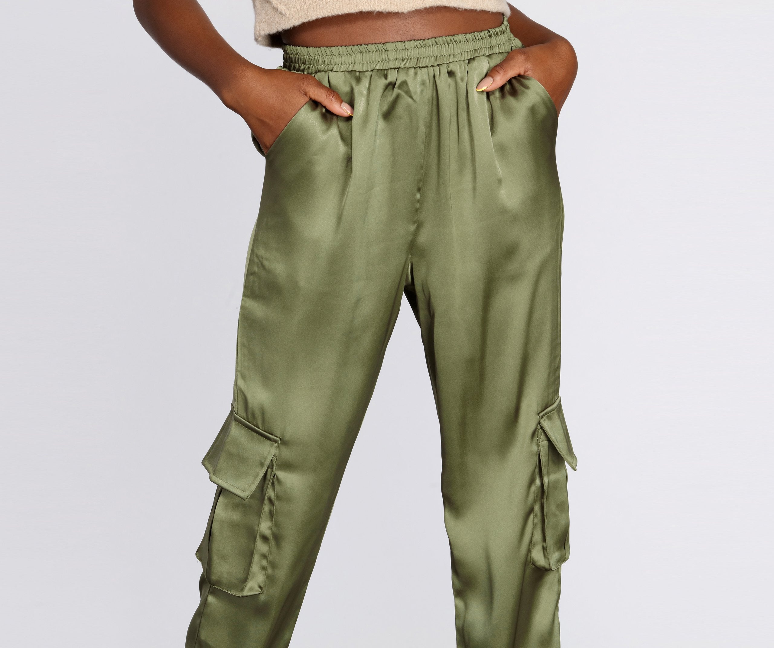 Sleek Satin Joggers Ins Street