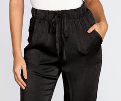 High Waist Satin Joggers insstreet