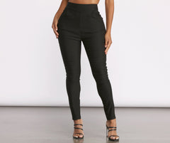 High Waist Tapered Skinny Leg Dress Pants insstreet