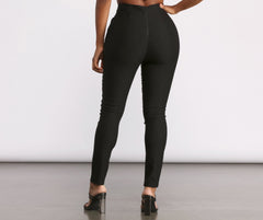 High Waist Tapered Skinny Leg Dress Pants insstreet